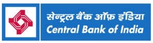 1. Logo of the Central Bank of India featuring a stylized depiction of a bank and the bank's name in bold letters.