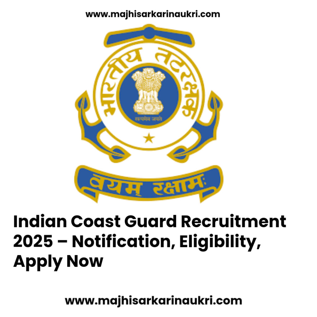 Indian Coast Guard Recruitment 2025 – Notification, Eligibility, Apply Now